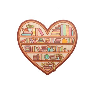 Heart Shaped Bookshelf Vinyl Sticker